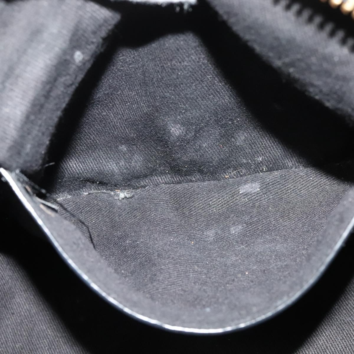 Chloe Etel Hand Bag Leather 2way Black Gold Auth BA865