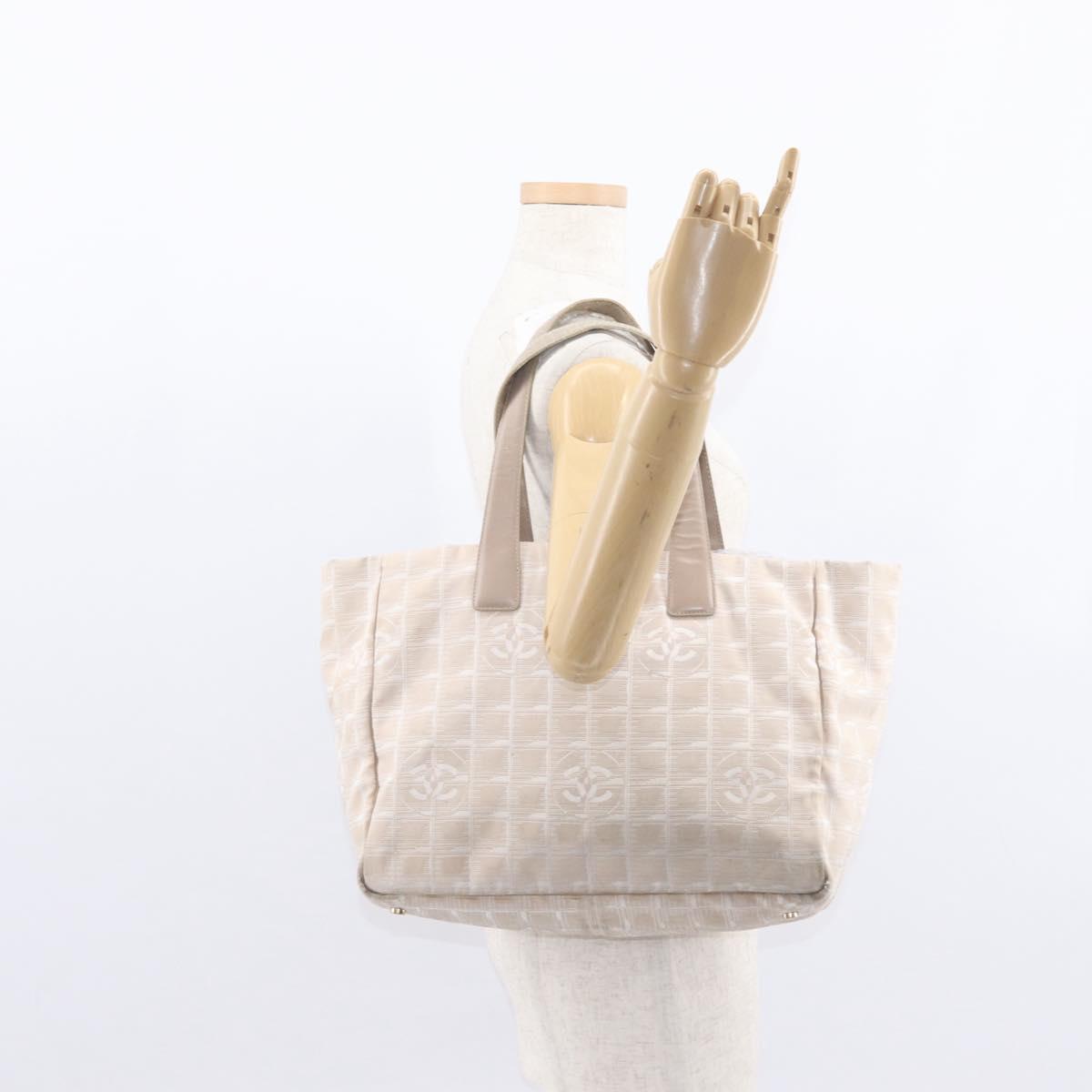 CHANEL New Travel Line Hand Bag Nylon Pink Gold CC Auth BA8665