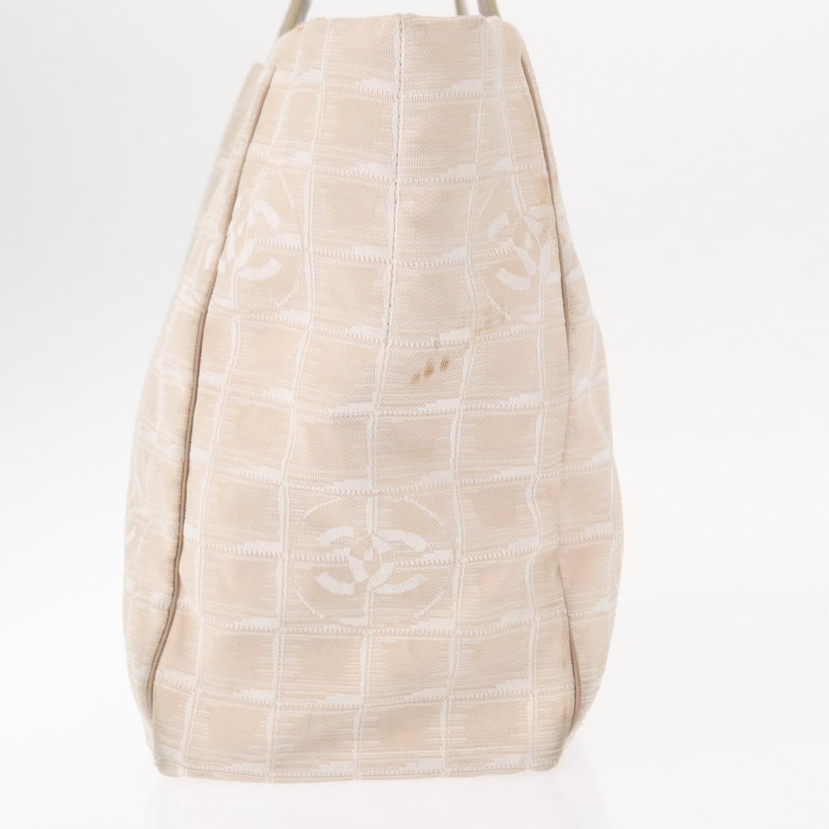 CHANEL New Travel Line Hand Bag Nylon Pink Gold CC Auth BA8665