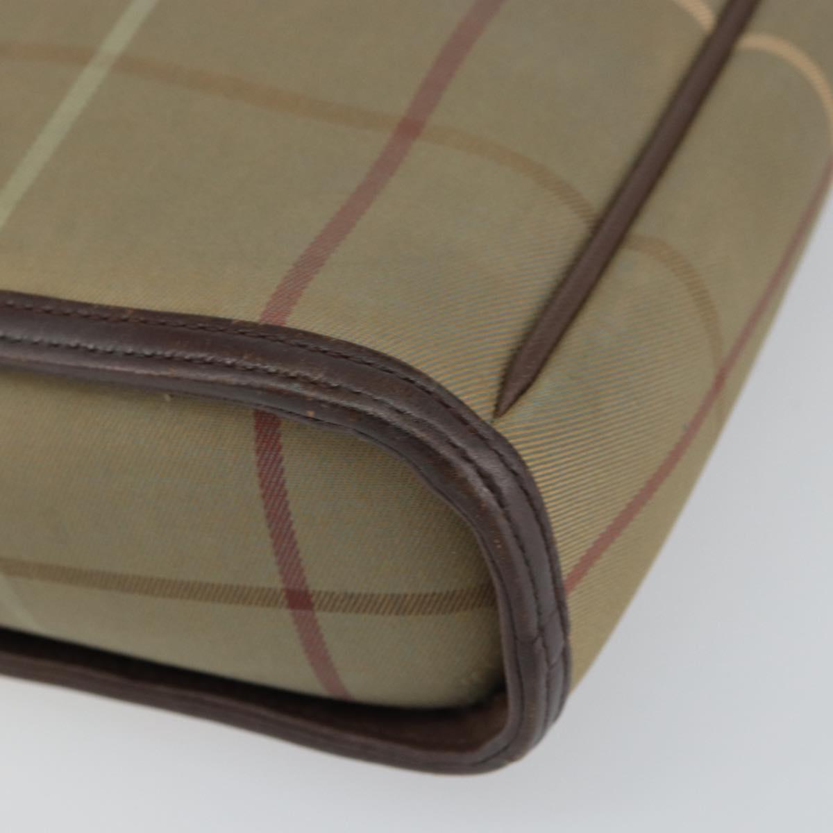 Burberrys Nova Check Shoulder Bag Canvas Beige Auth BA8675