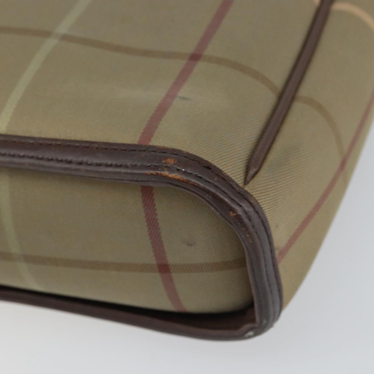 Burberrys Nova Check Shoulder Bag Canvas Beige Auth BA8675