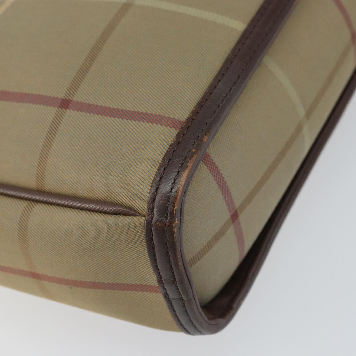 Burberrys Nova Check Shoulder Bag Canvas Beige Auth BA8675