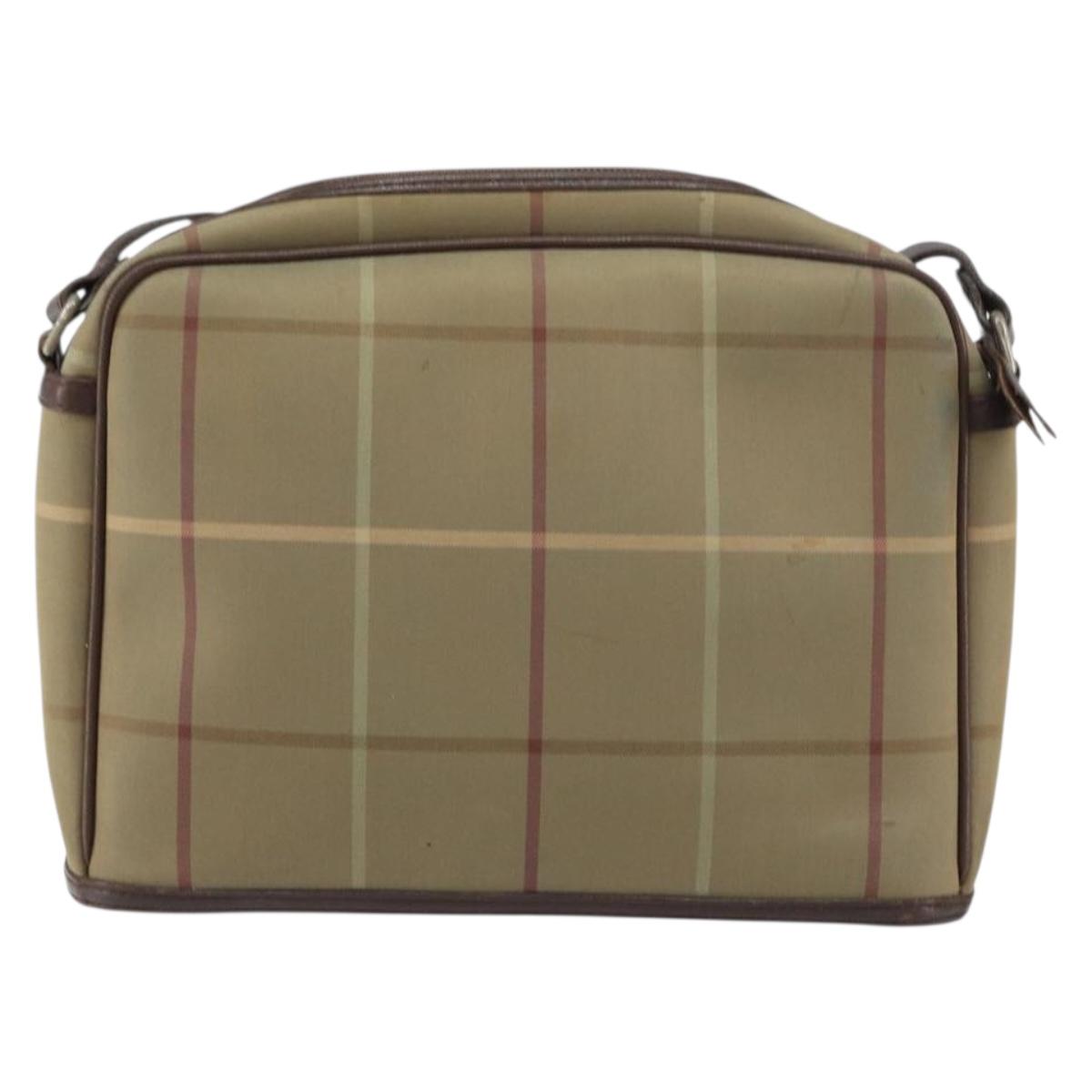 Burberrys Nova Check Shoulder Bag Canvas Beige Auth BA8675
