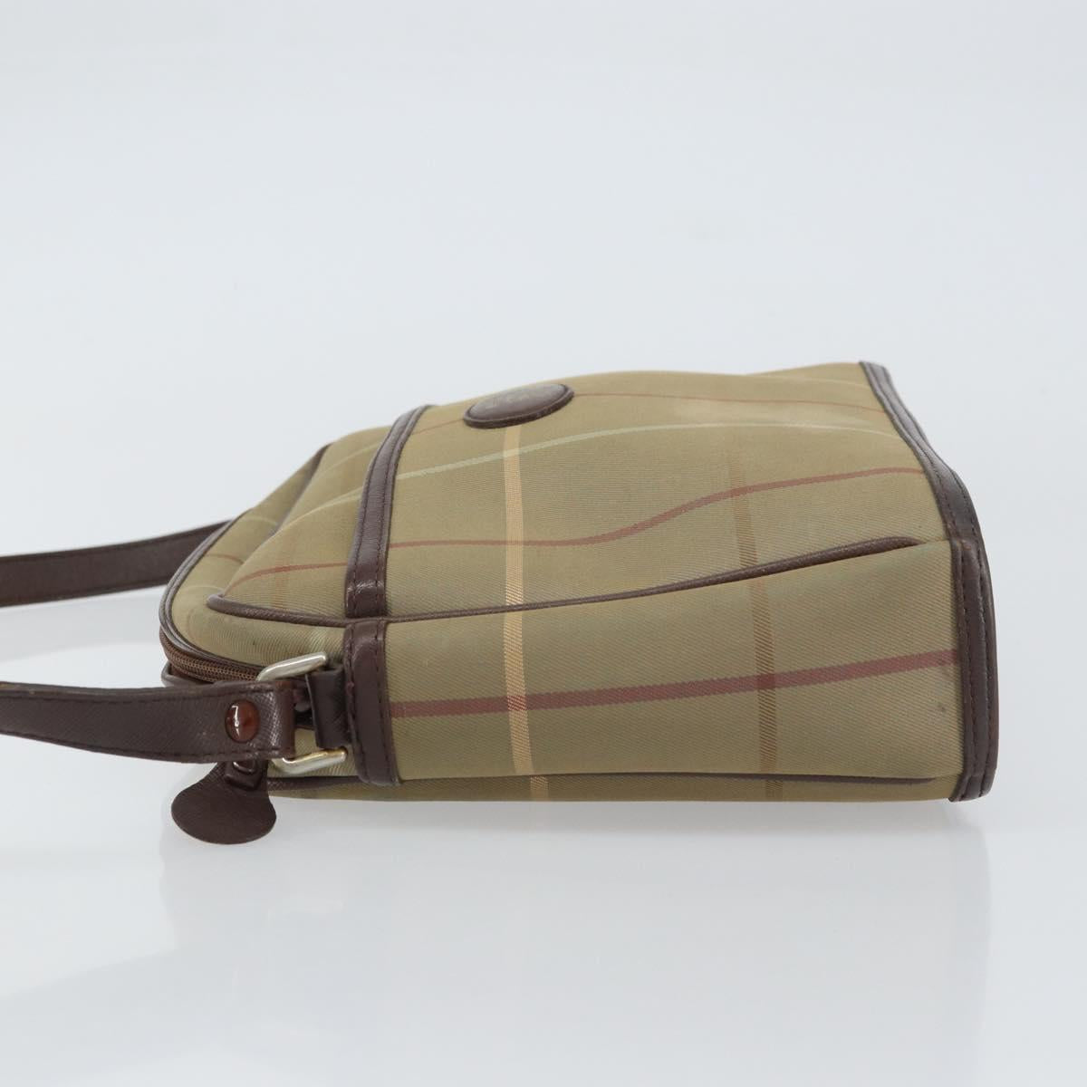 Burberrys Nova Check Shoulder Bag Canvas Beige Auth BA8675