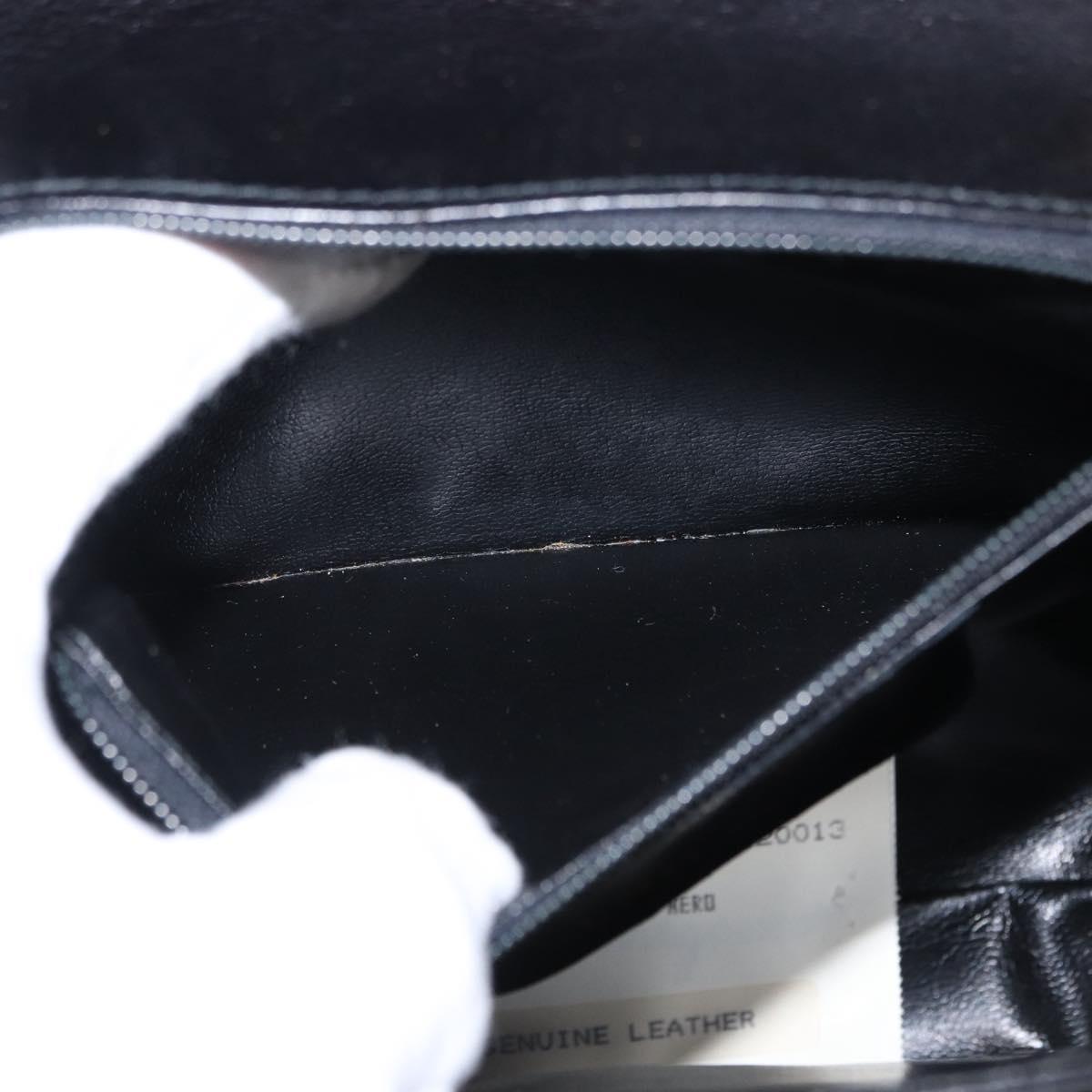 Salvatore Ferragamo Gancini Shoulder Bag Leather Black Gold Auth BA8683