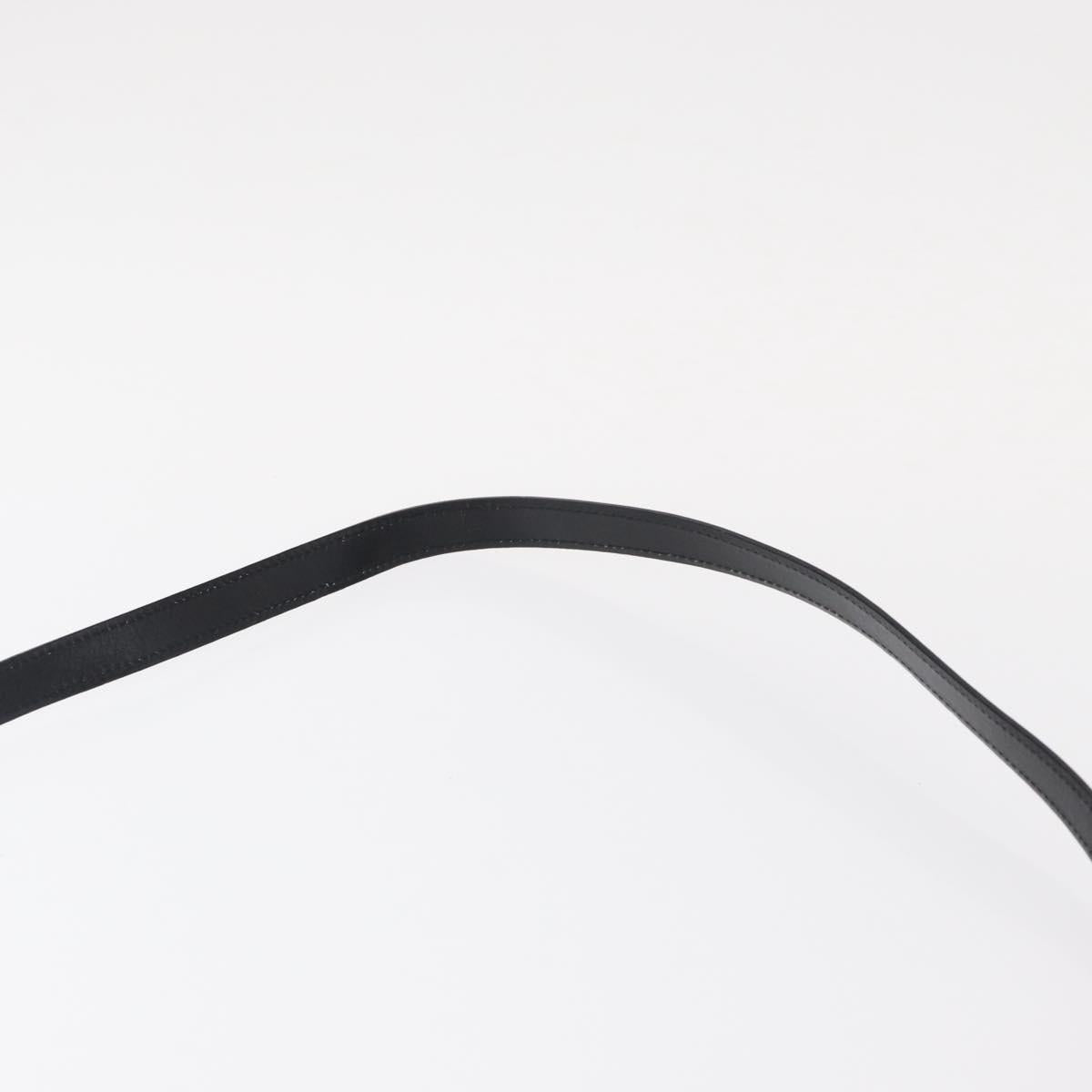 Salvatore Ferragamo Gancini Shoulder Bag Leather Black Gold Auth BA8683