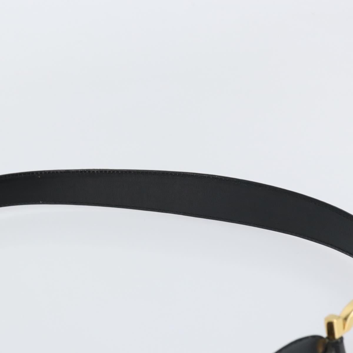 Salvatore Ferragamo Gancini Shoulder Bag Leather Black Gold Auth BA8690