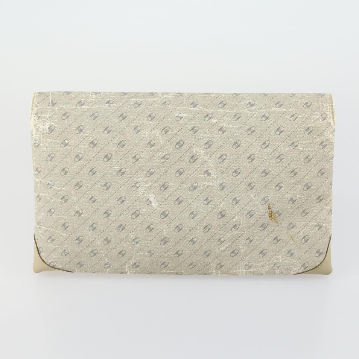 Salvatore Ferragamo Gucci Clutch Hand Bag Canvas PVC 2 Set Beige Auth BA8691