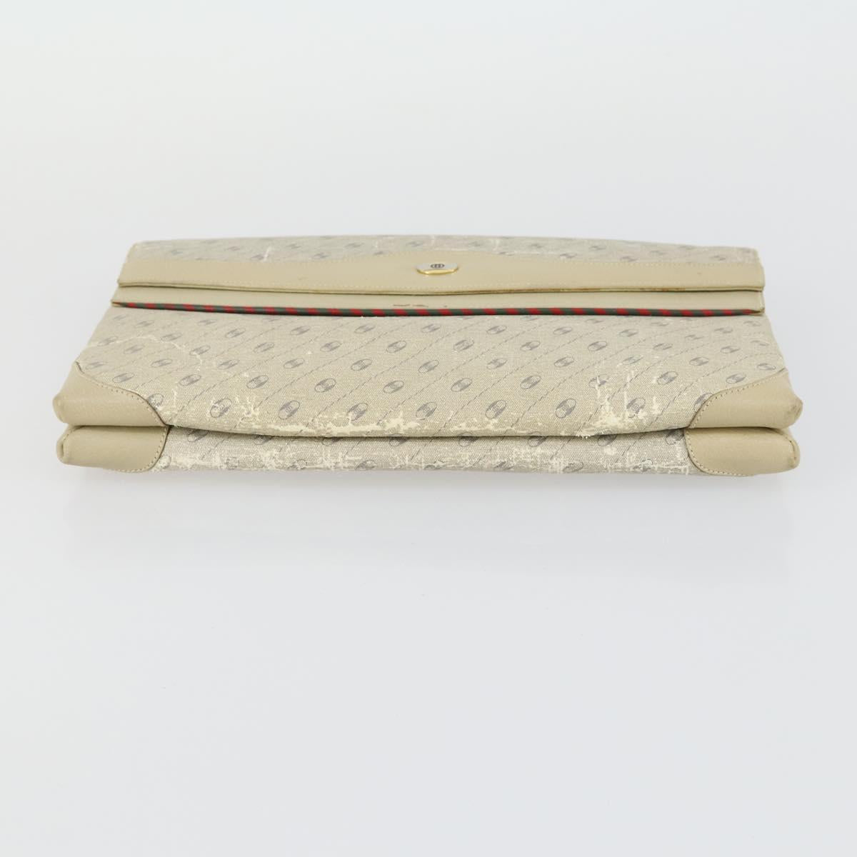 Salvatore Ferragamo Gucci Clutch Hand Bag Canvas PVC 2 Set Beige Auth BA8691