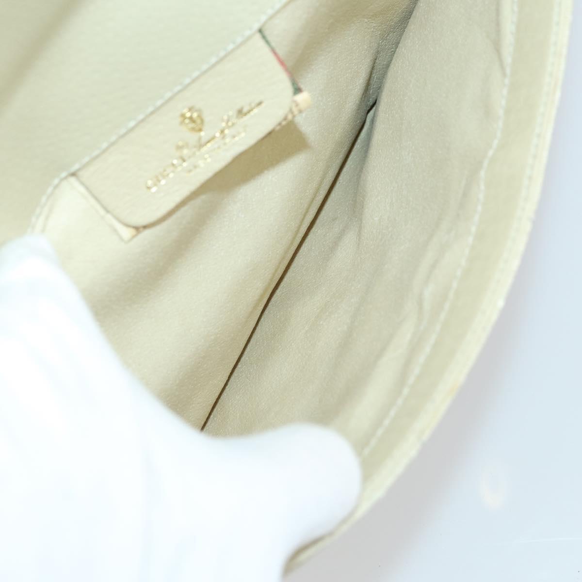 Salvatore Ferragamo Gucci Clutch Hand Bag Canvas PVC 2 Set Beige Auth BA8691