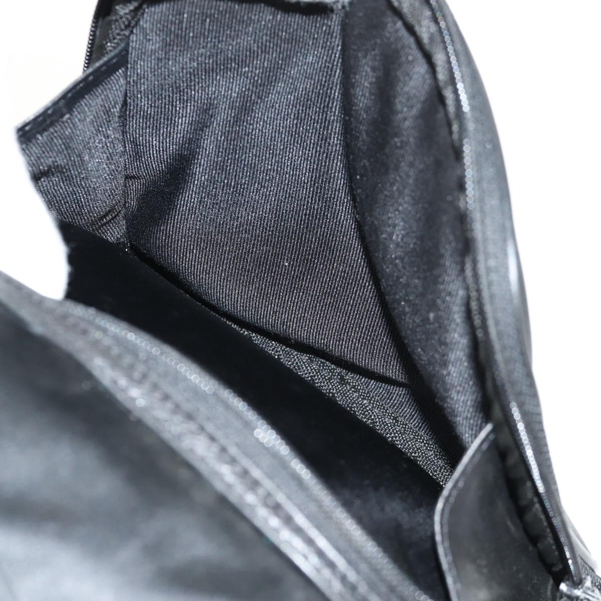 VALENTINO Backpack Nylon Leather Black Gold Auth BA8694