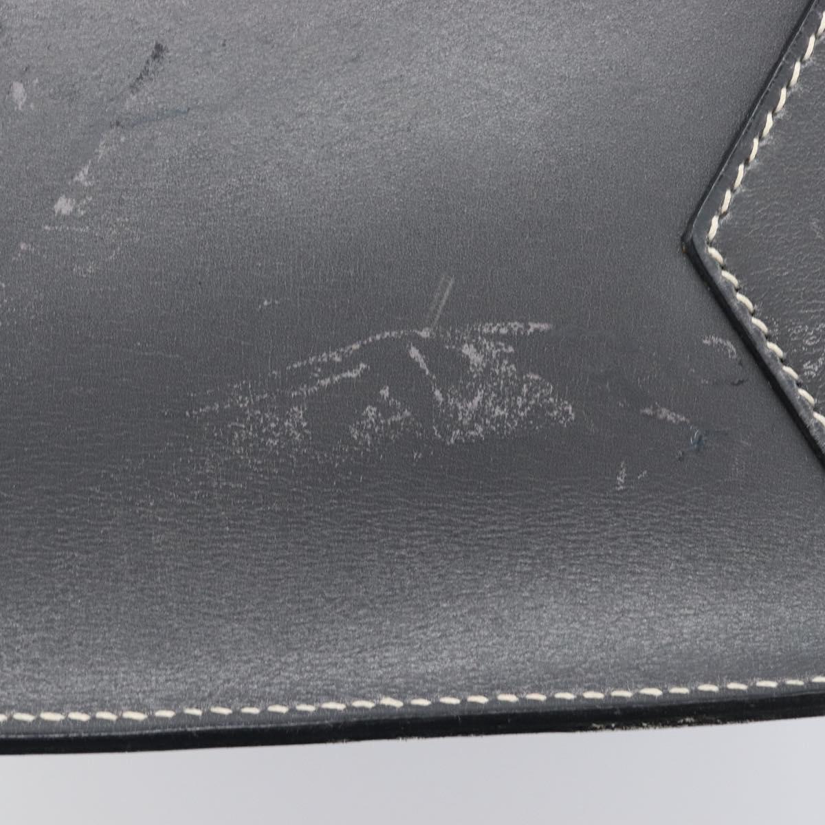 HERMES Lucy PM Hand Bag Leather Gray Auth BA8697