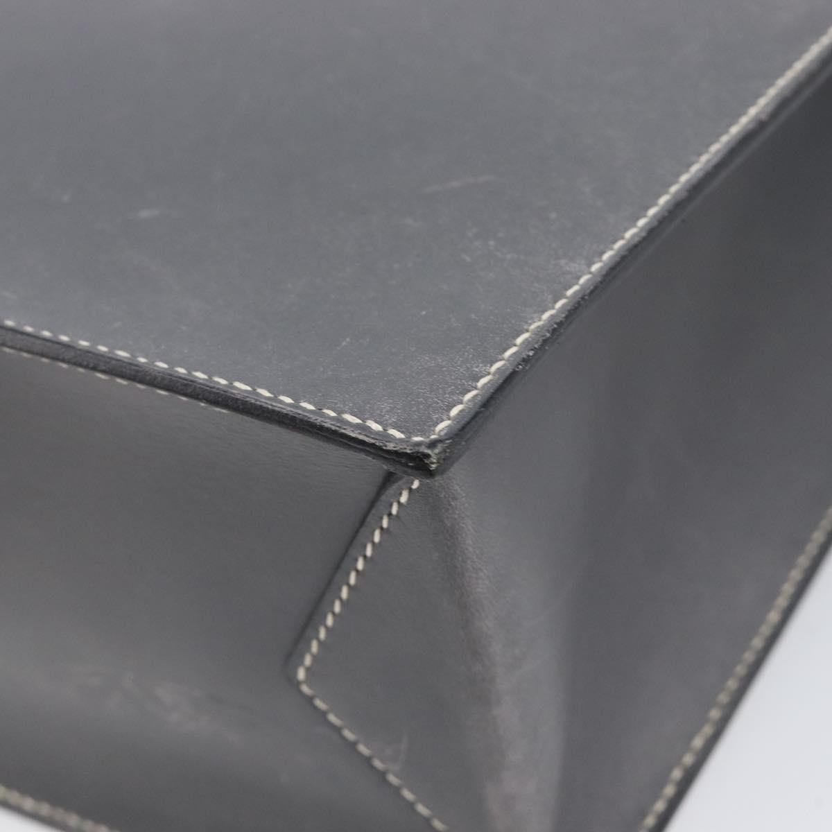HERMES Lucy PM Hand Bag Leather Gray Auth BA8697