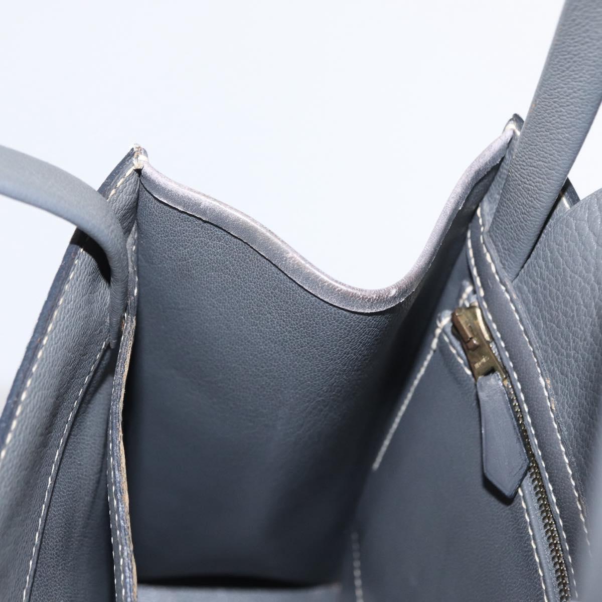 HERMES Lucy PM Hand Bag Leather Gray Auth BA8697
