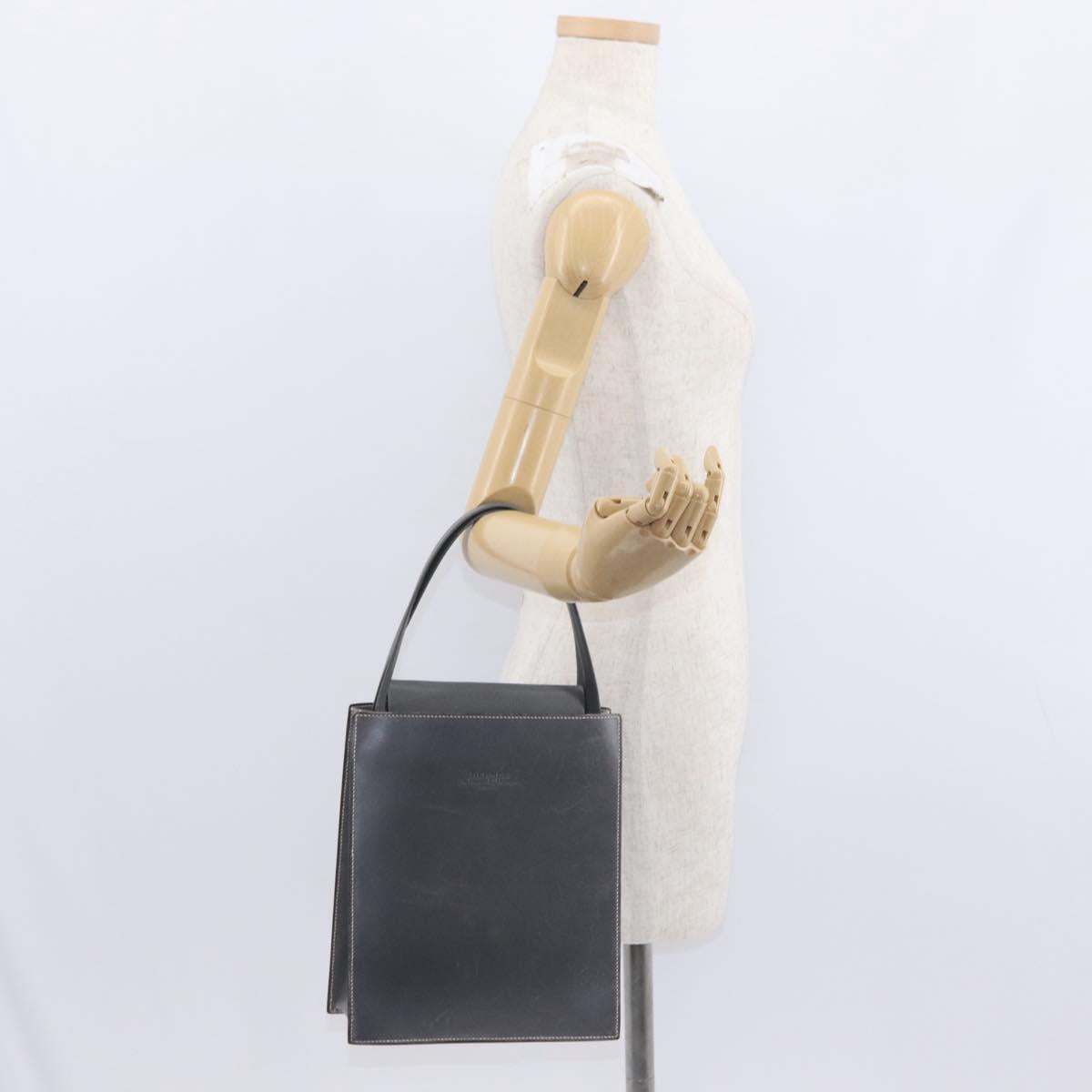 HERMES Lucy PM Hand Bag Leather Gray Auth BA8697
