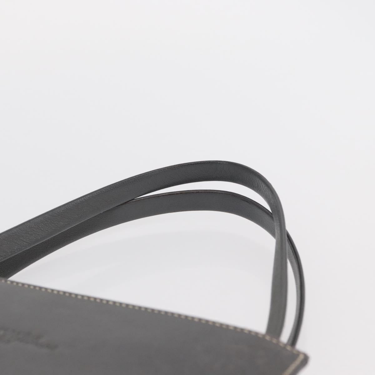 HERMES Lucy PM Hand Bag Leather Gray Auth BA8697