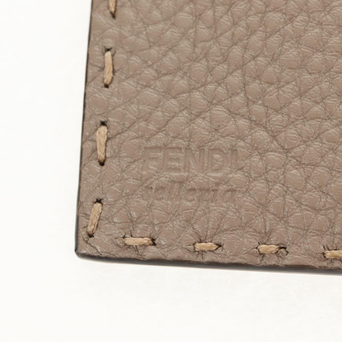 FENDI Seleria Peek A Boo Long Wallet Leather Beige Silver Auth BA8709V