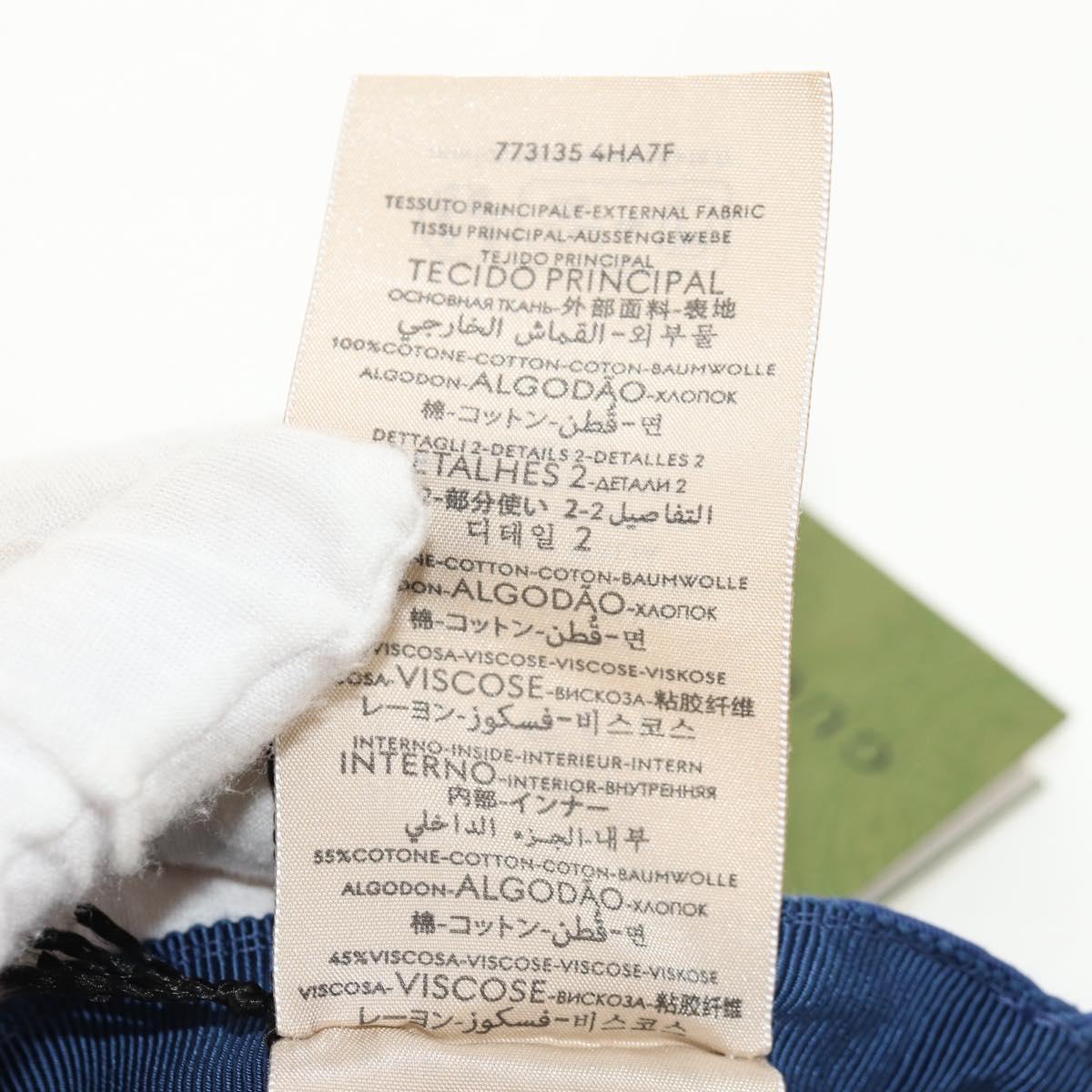 GUCCI Baseball Cap Cotton Blue 773135 Auth BA8717V