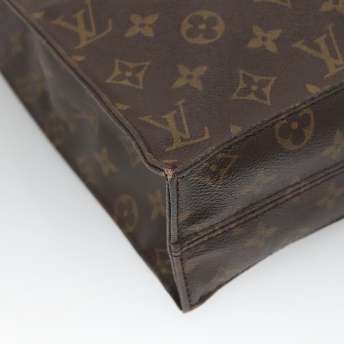 LOUIS VUITTON Monogram Sac Plat Hand Bag M51140 LV Auth BA872