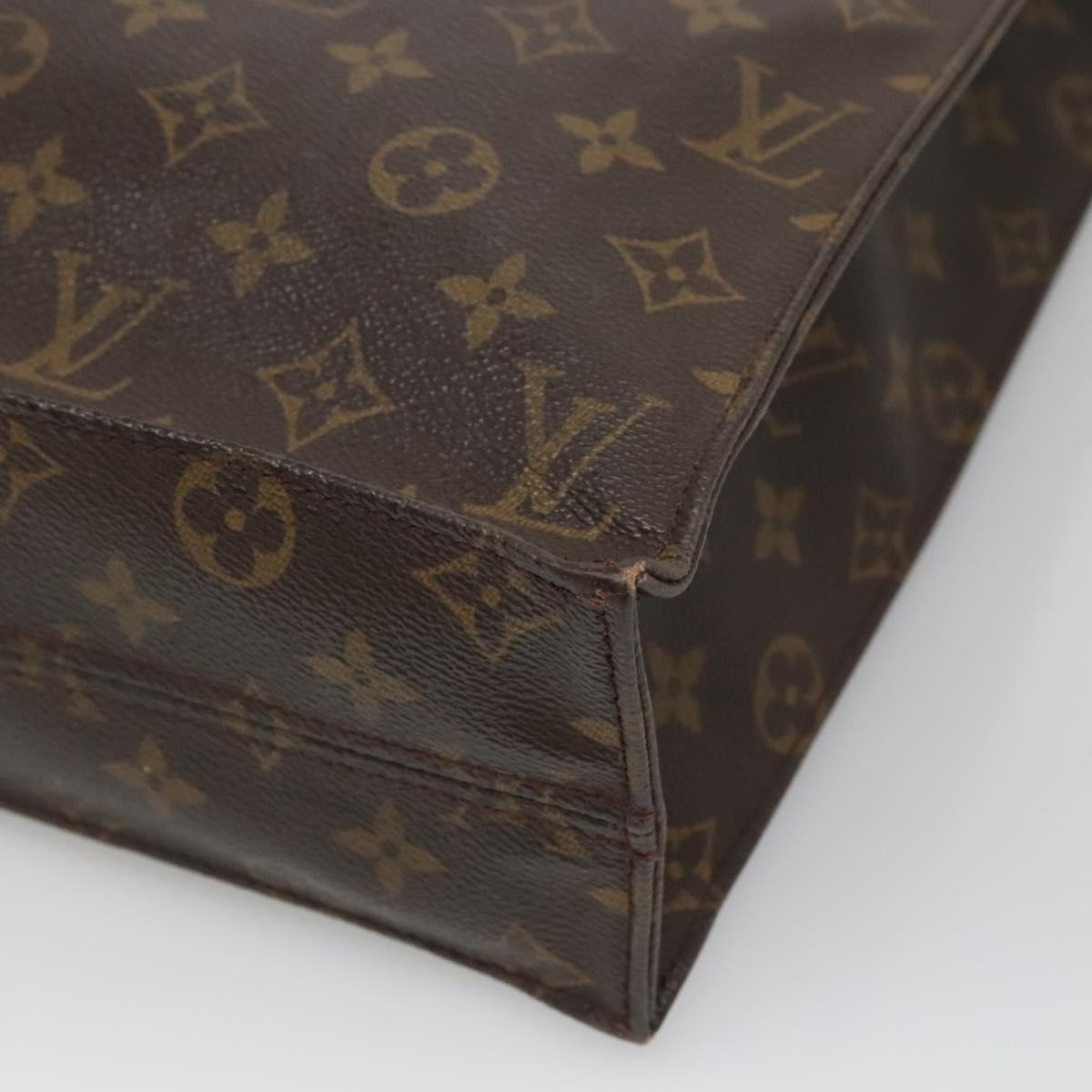 LOUIS VUITTON Monogram Sac Plat Hand Bag M51140 LV Auth BA872