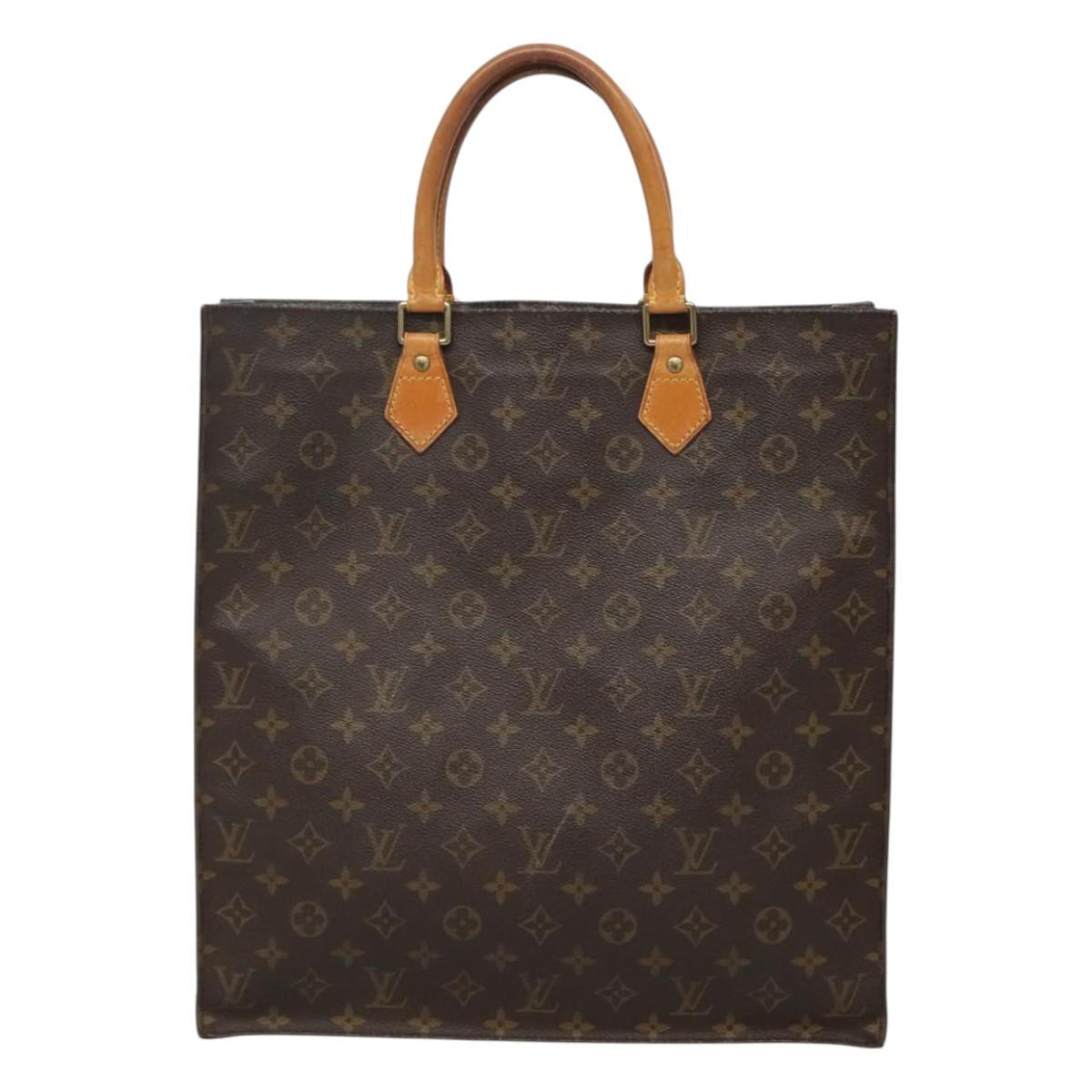 LOUIS VUITTON Monogram Sac Plat Hand Bag M51140 LV Auth BA872
