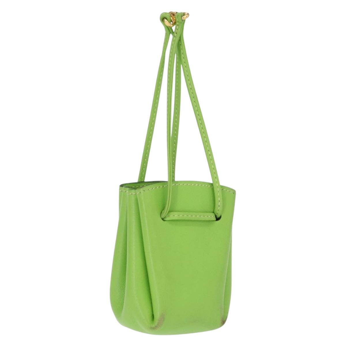HERMES Vespa Pouch Leather Green Auth BA8722