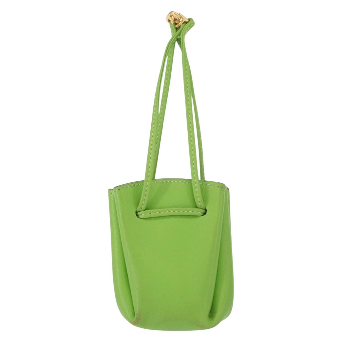 HERMES Vespa Pouch Leather Green Auth BA8722