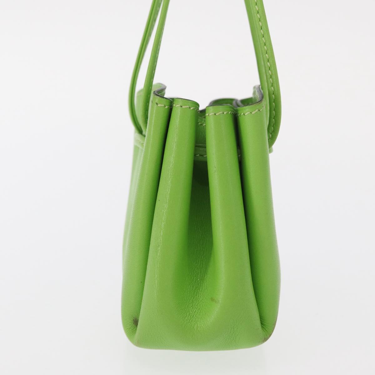 HERMES Vespa Pouch Leather Green Auth BA8722