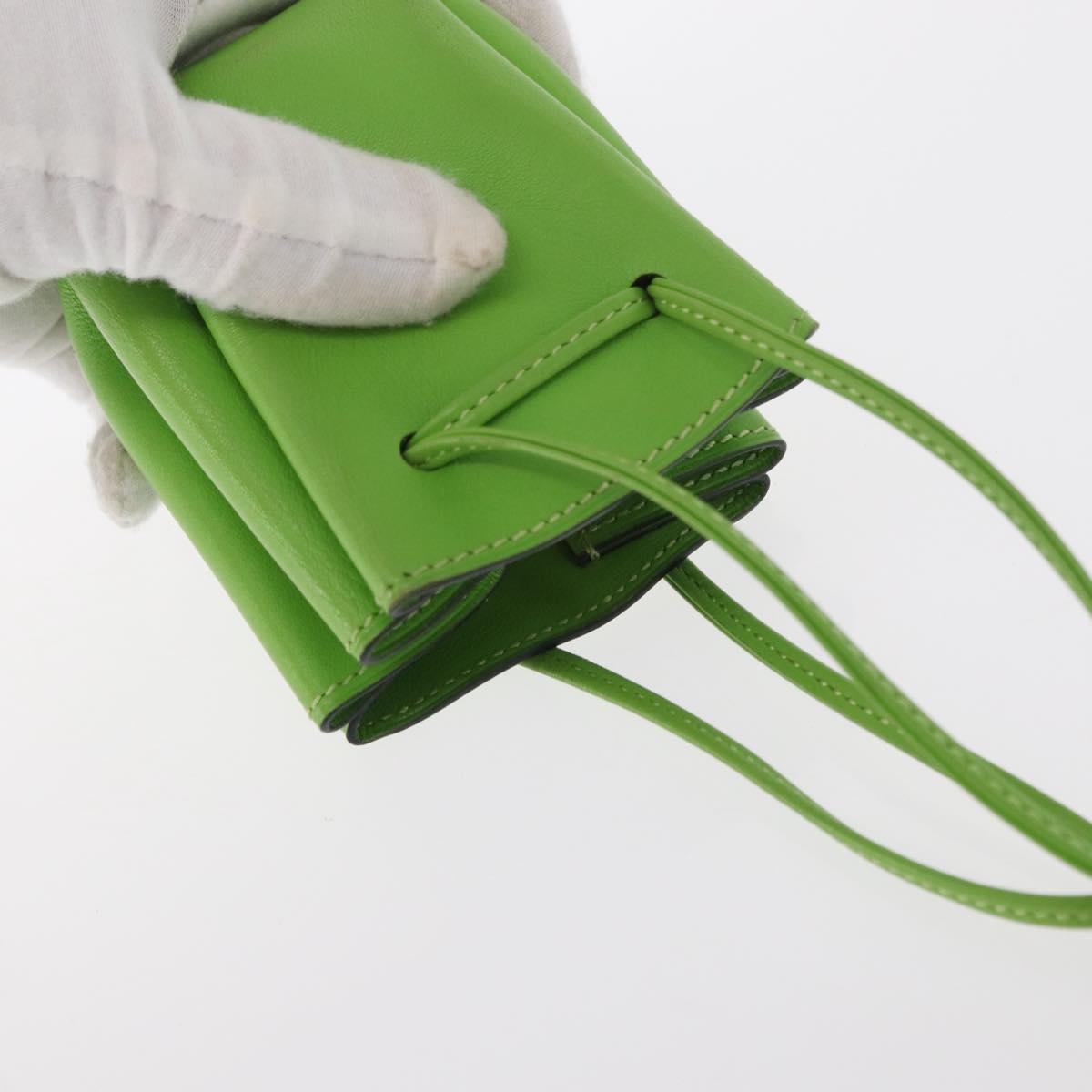 HERMES Vespa Pouch Leather Green Auth BA8722