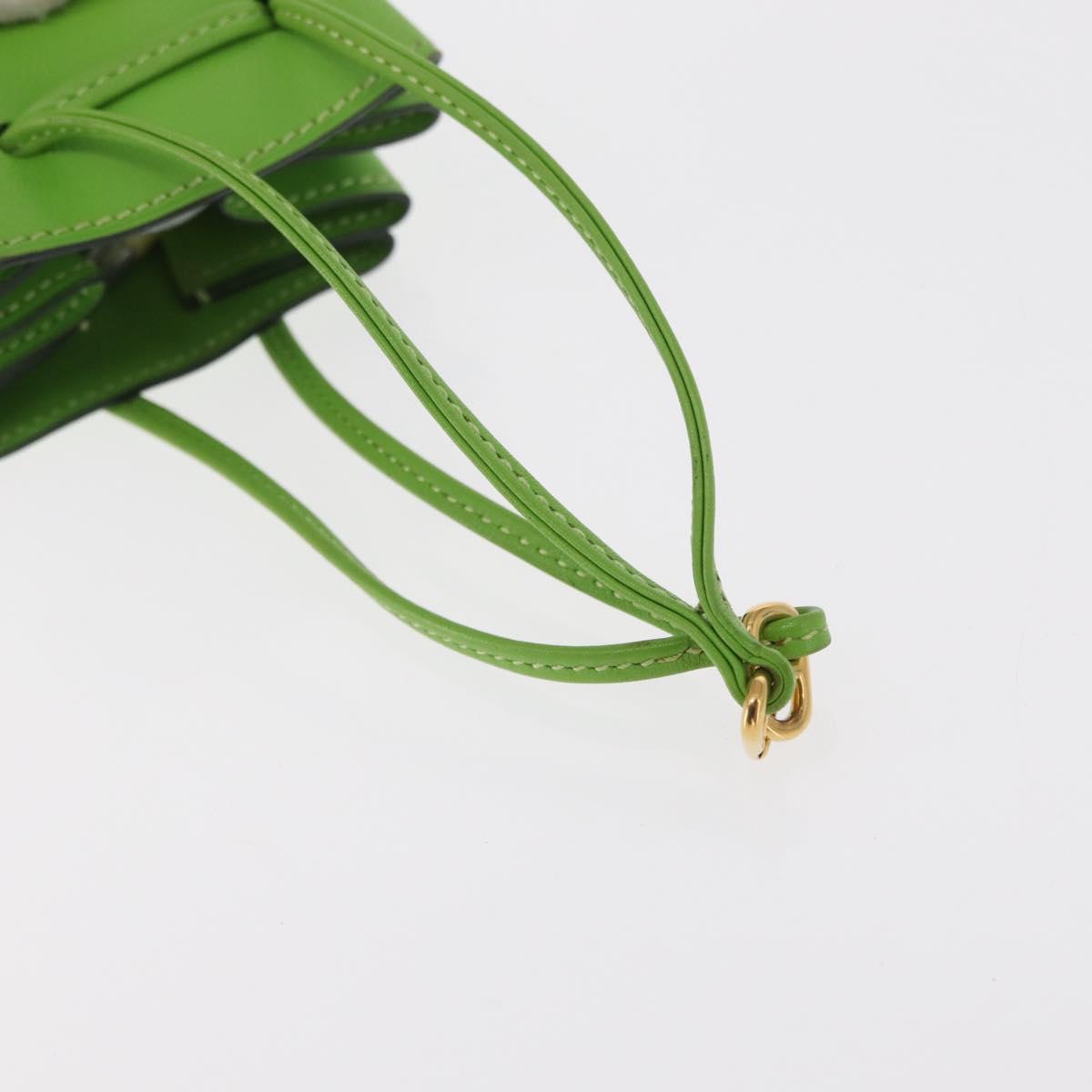 HERMES Vespa Pouch Leather Green Auth BA8722