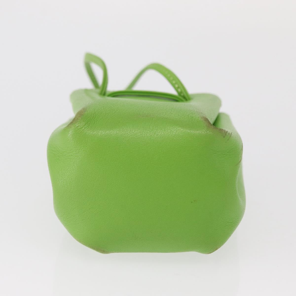 HERMES Vespa Pouch Leather Green Auth BA8722