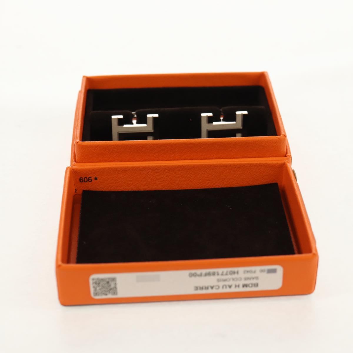 HERMES H Cuffs metal Silver Auth BA8723V