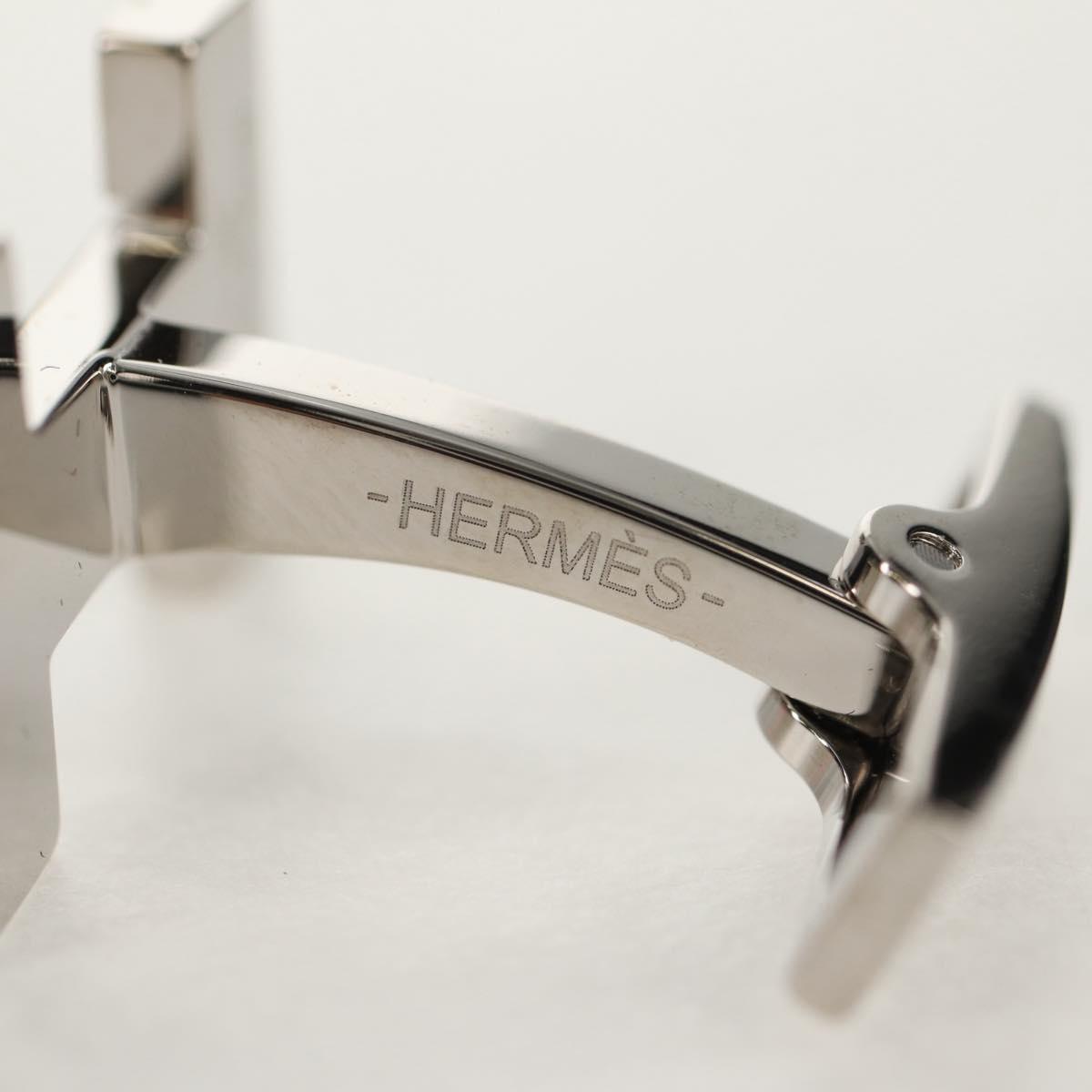 HERMES H Cuffs metal Silver Auth BA8723V