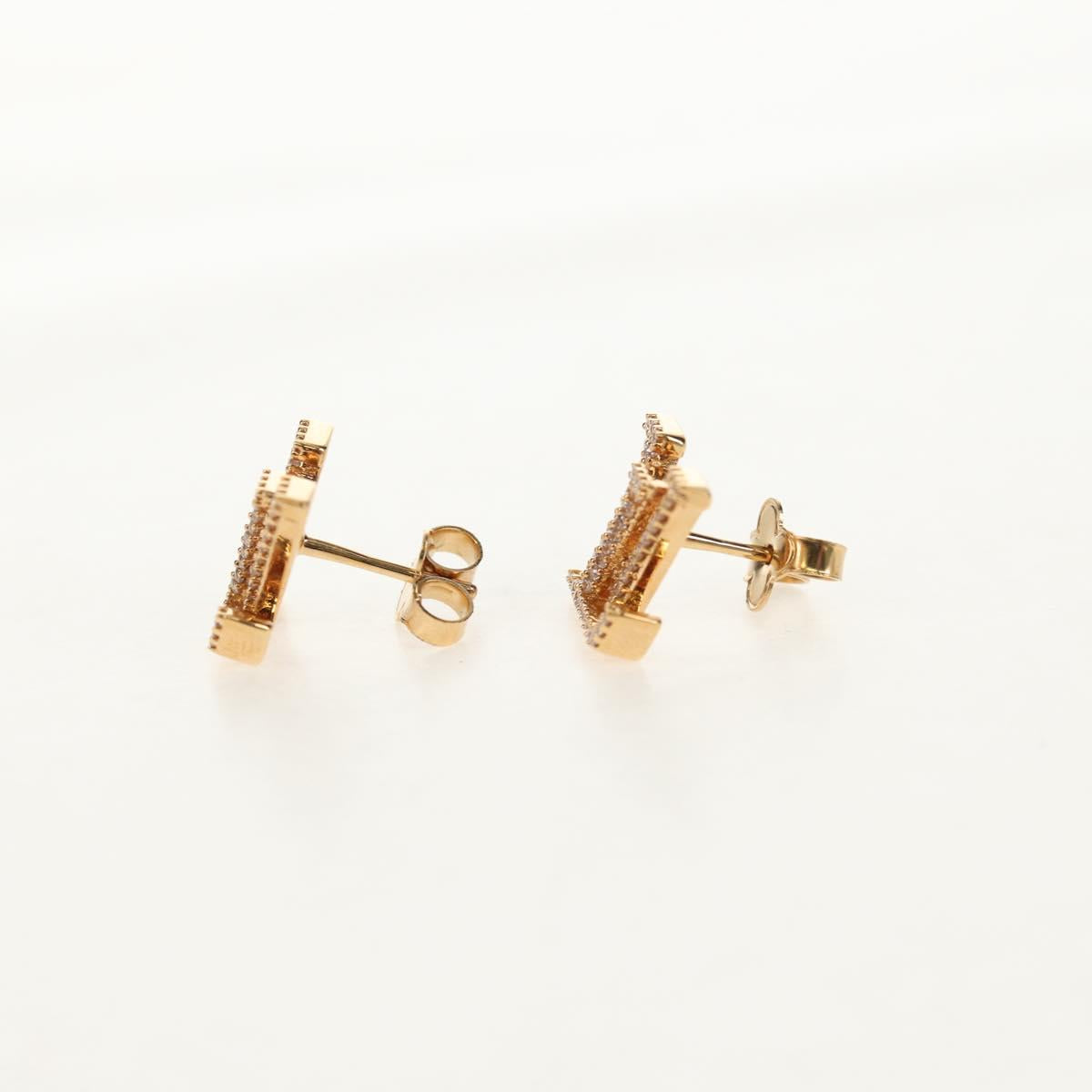 LOUIS VUITTON Monogram Metal Pierce LV Iconic Strass Gold M00609 LV Auth BA8724SAM