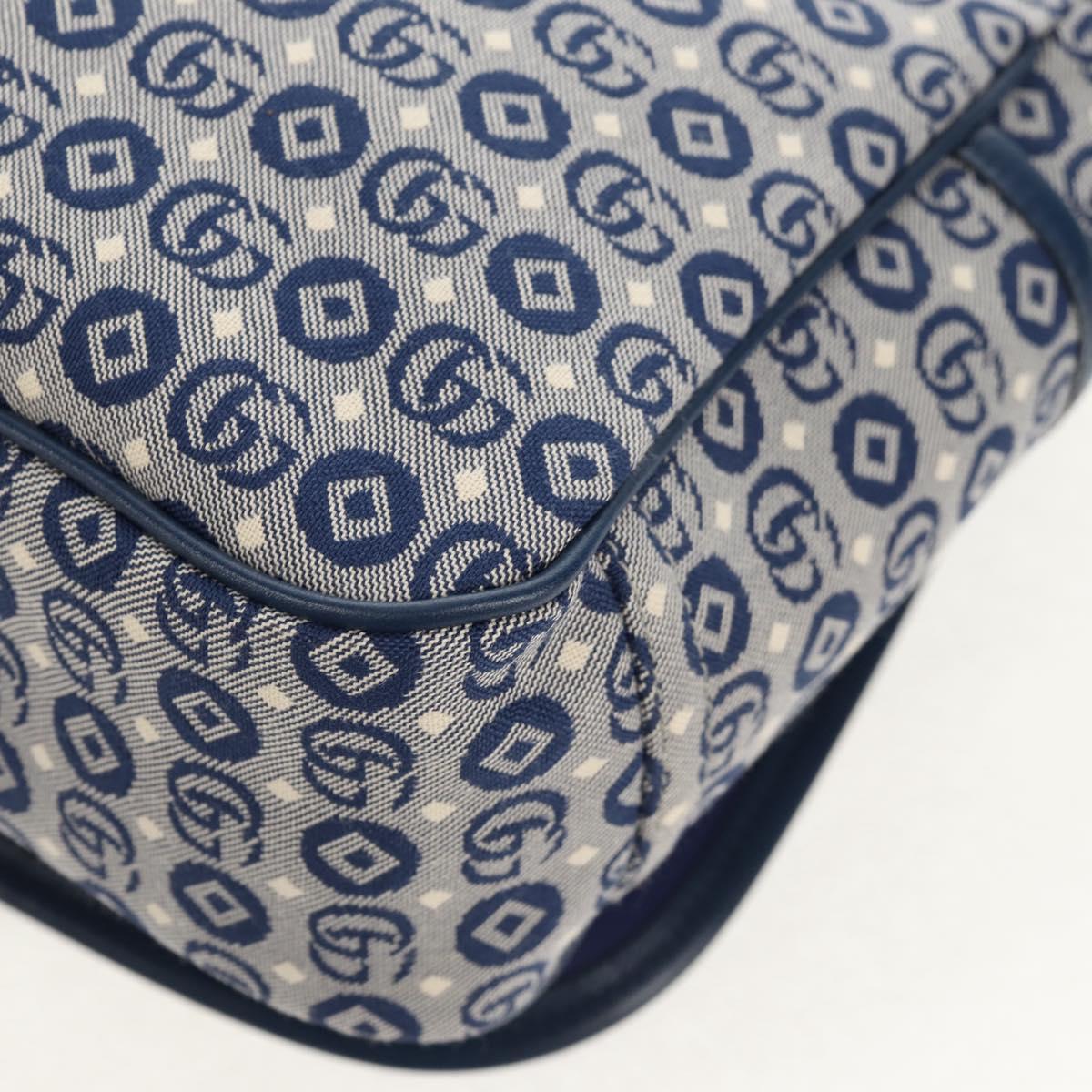 GUCCI Shoulder Bag Canvas Blue Silver 664143 Auth BA8728SAV