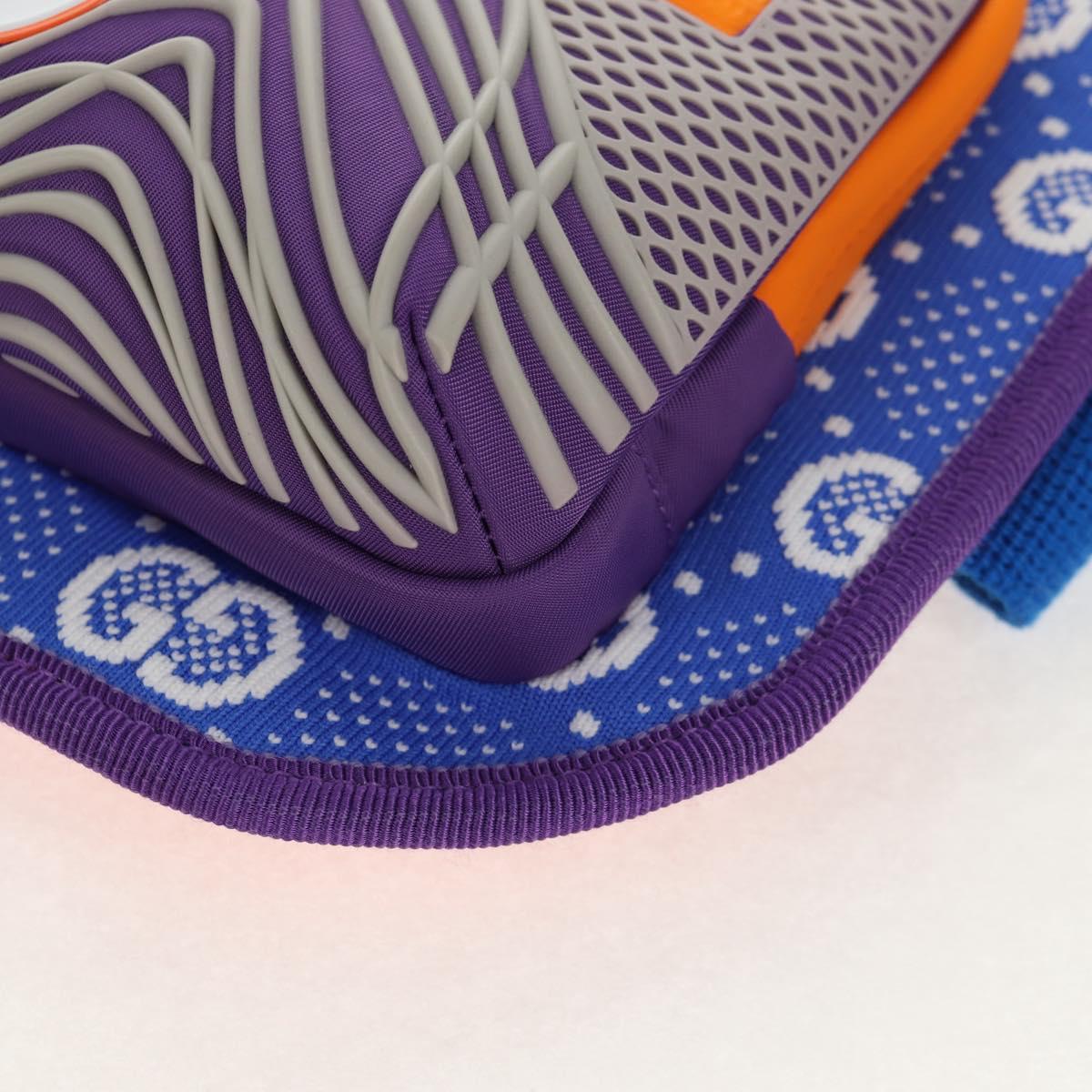 GUCCI Waist bag Nylon Blue Silver 752102 Auth BA8729V