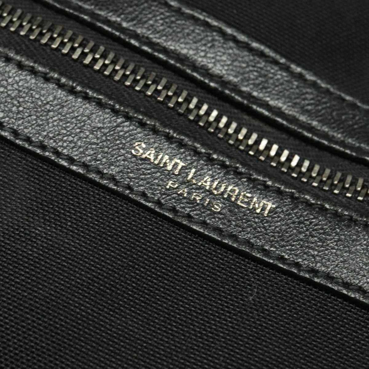 SAINT LAURENT Shoulder Bag Canvas Black Auth BA873