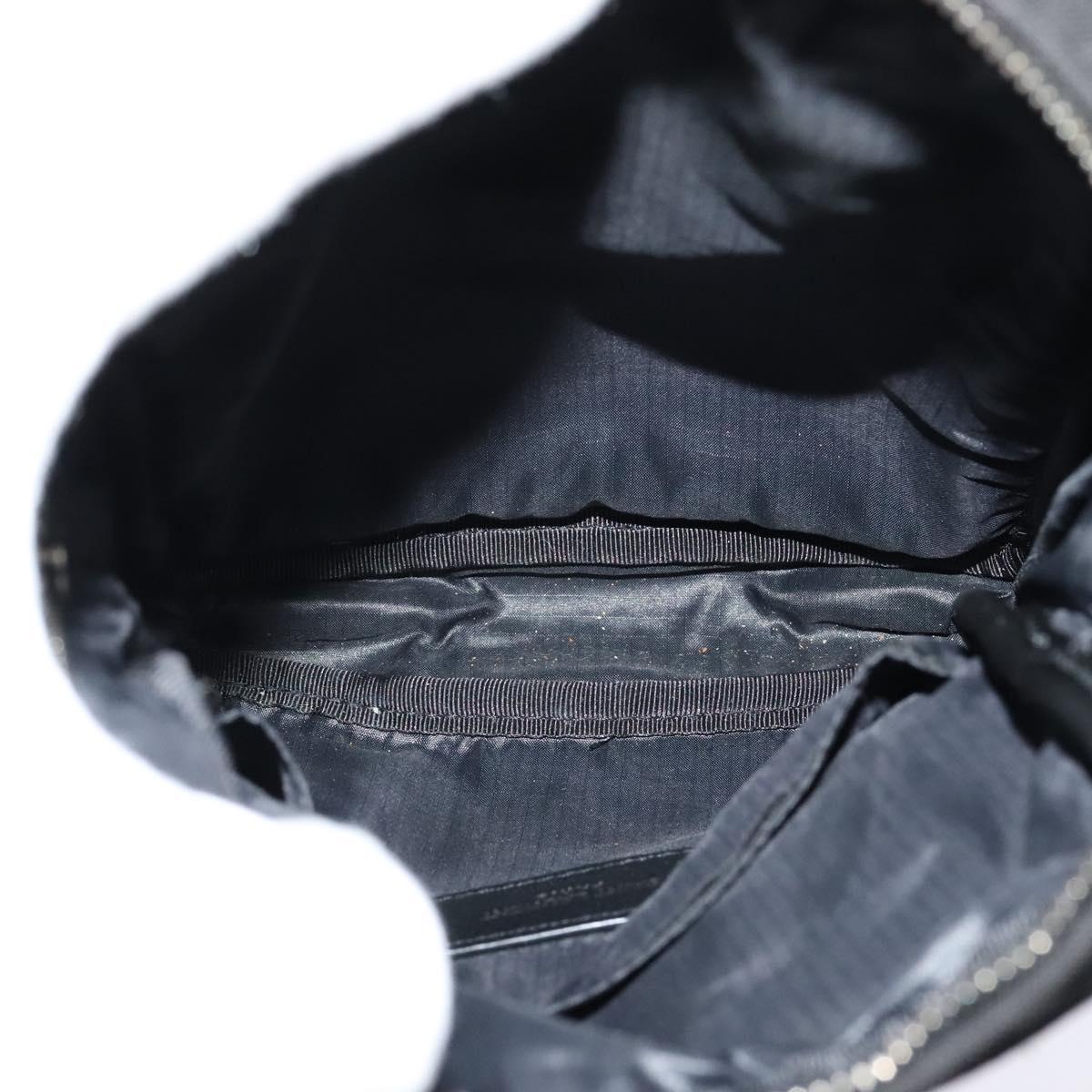 SAINT LAURENT Shoulder Bag Canvas Black Auth BA873