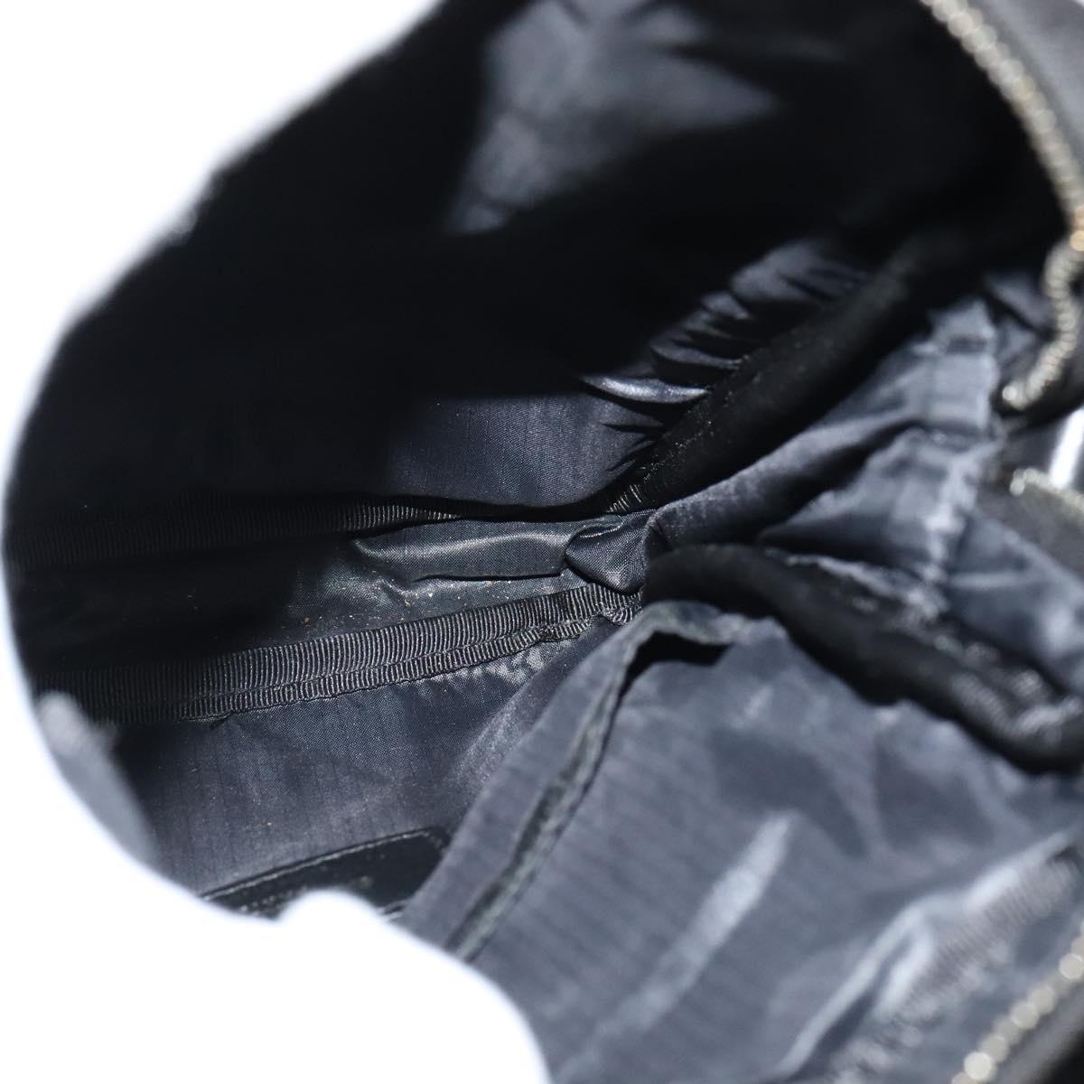 SAINT LAURENT Shoulder Bag Canvas Black Auth BA873