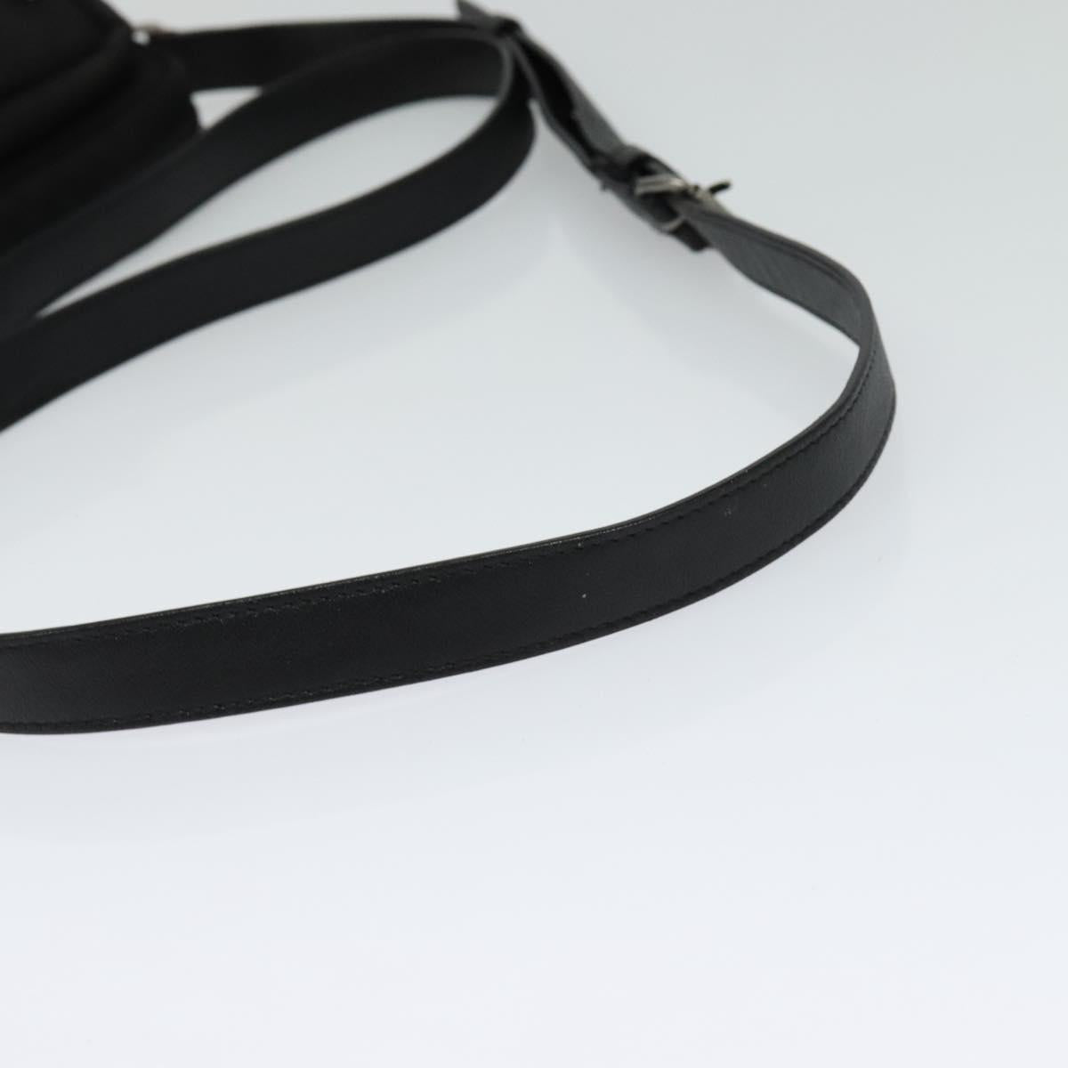 SAINT LAURENT Shoulder Bag Canvas Black Auth BA873