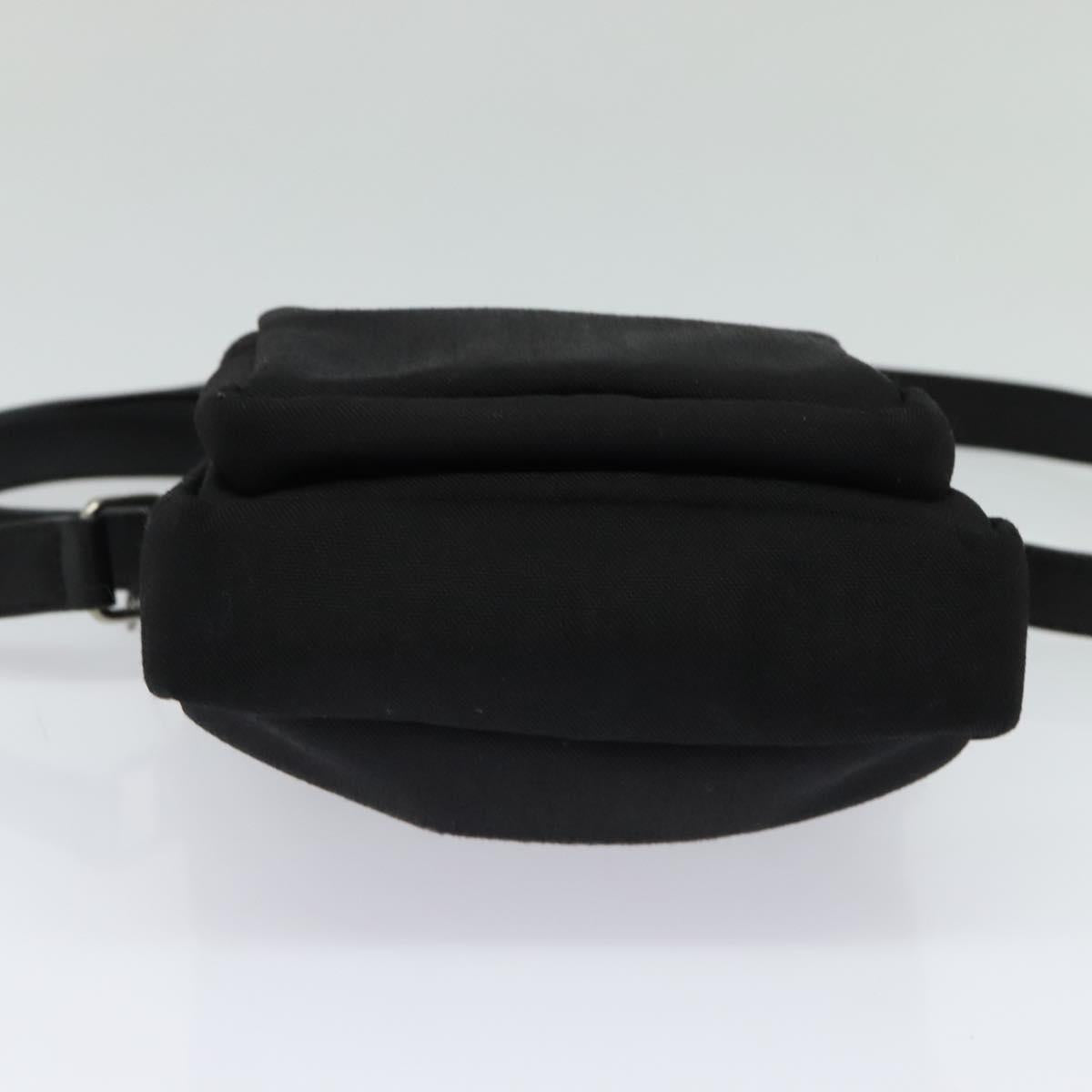 SAINT LAURENT Shoulder Bag Canvas Black Auth BA873