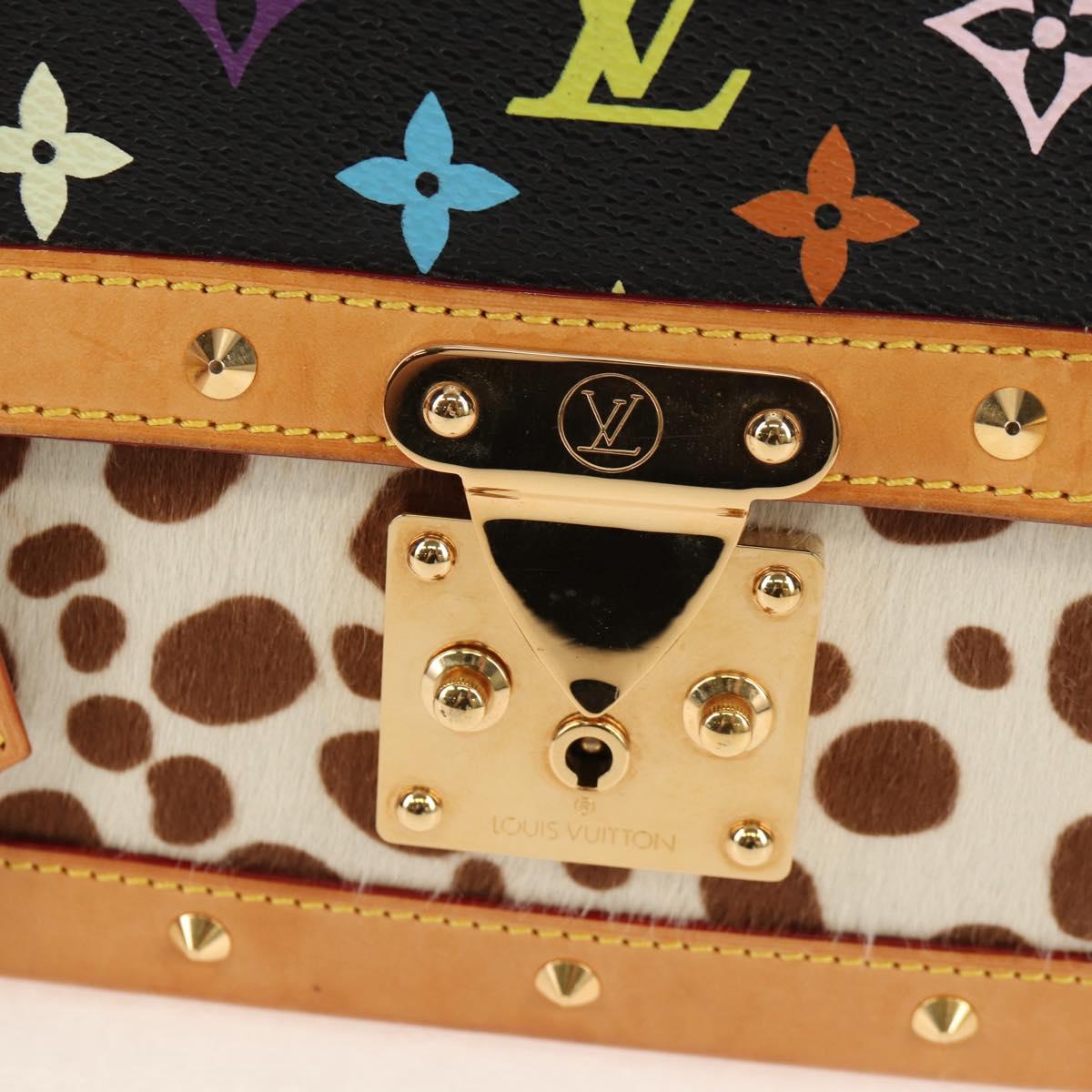 LOUIS VUITTON Multicolor Sac Dalmatian Hand Bag Black M92825 LV Auth BA8730SAV
