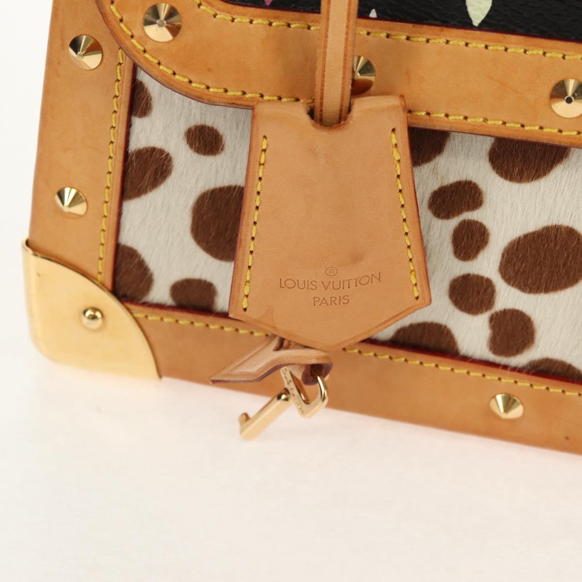 LOUIS VUITTON Multicolor Sac Dalmatian Hand Bag Black M92825 LV Auth BA8730SAV