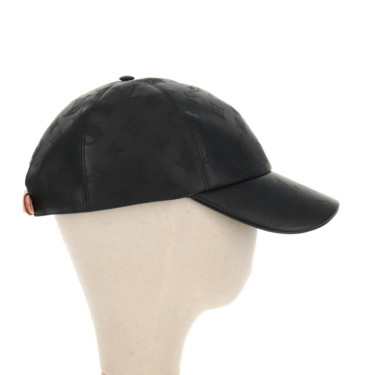 LOUIS VUITTON Monogram Shadow Cap Black M76581 LV Auth BA8732SAV