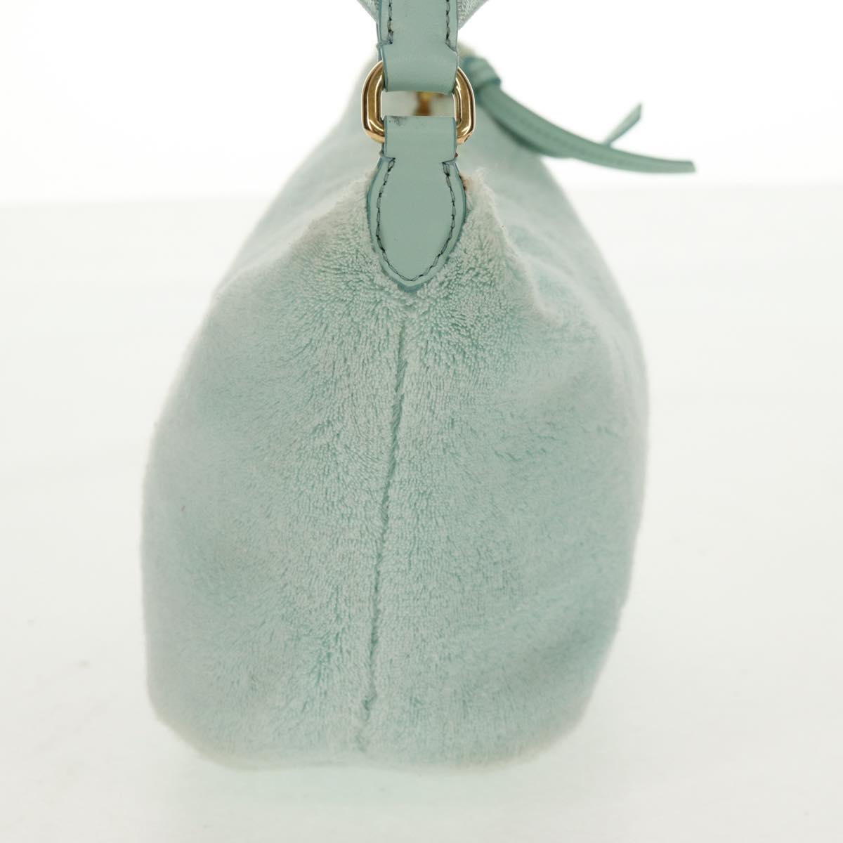 Miu Miu Shoulder Bag pile Turquoise Blue Gold Auth BA8734V