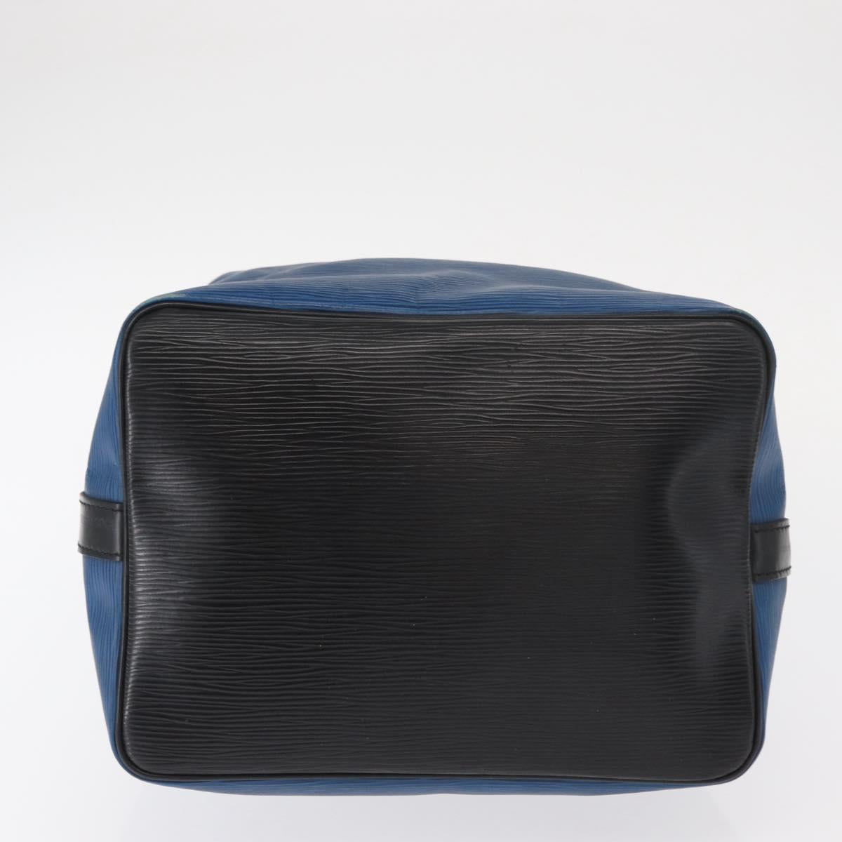 LOUIS VUITTON Epi Petit Noe Bag Bicolor Black Blue M44152 LV Auth BA8744