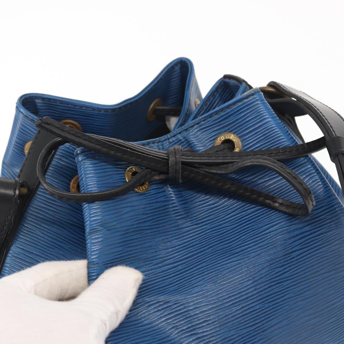 LOUIS VUITTON Epi Petit Noe Bag Bicolor Black Blue M44152 LV Auth BA8744