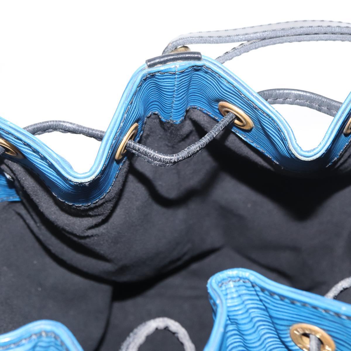 LOUIS VUITTON Epi Petit Noe Bag Bicolor Black Blue M44152 LV Auth BA8744