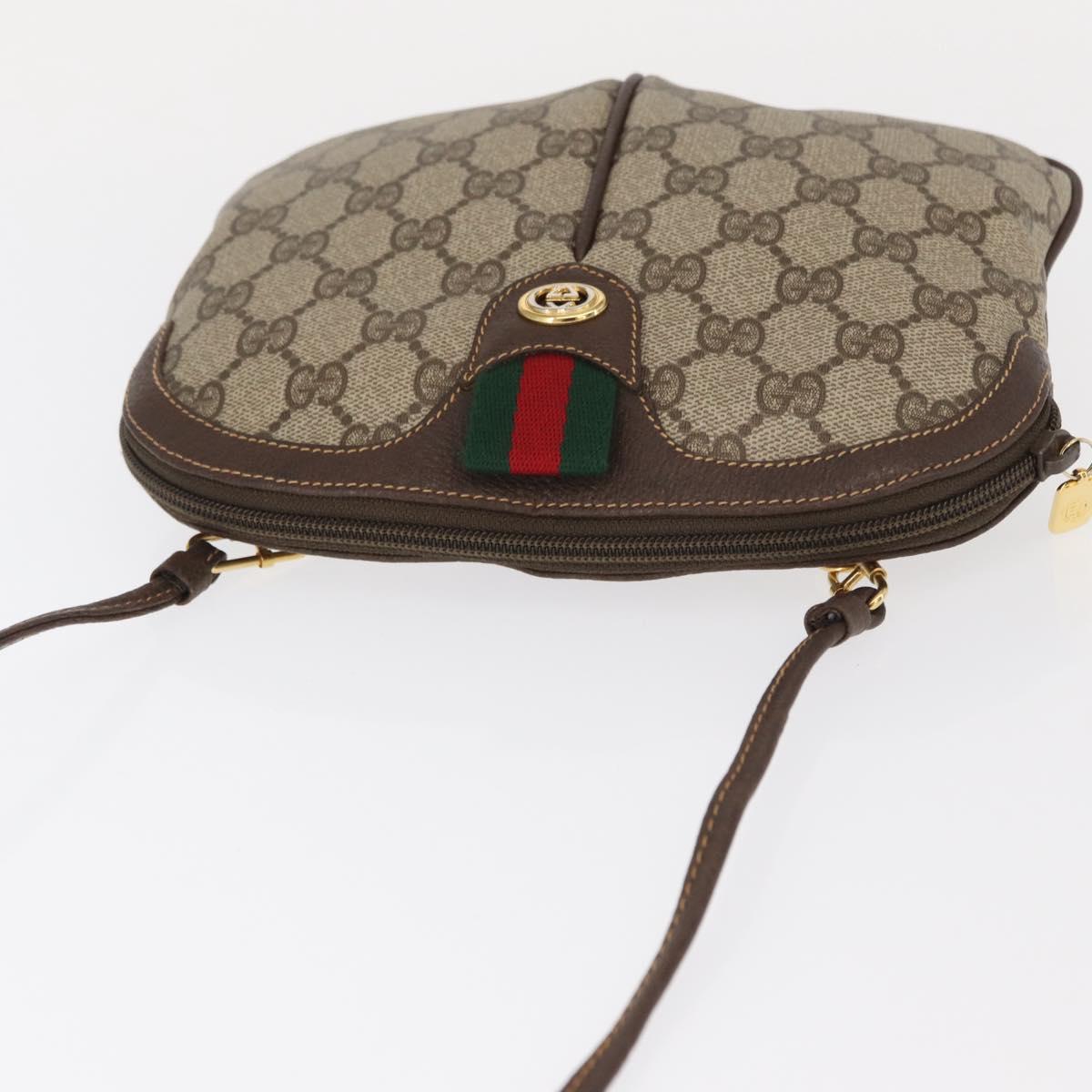 GUCCI GG Supreme Web Sherry Line Bag PVC Beige Gold 904 02 047 Auth BA8747