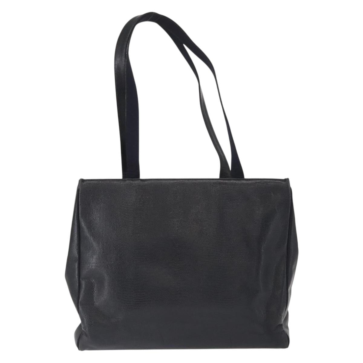 Salvatore Ferragamo Vala Tote Bag Leather Navy Gold Auth BA8751